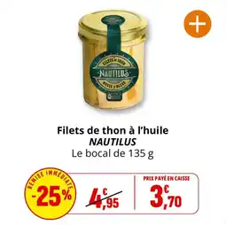 Coccinelle Supermarché Filets de thon à l'huile nautilus offre