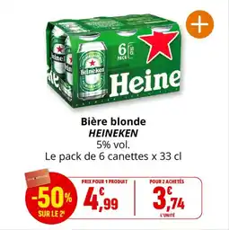 Coccinelle Supermarché Bière blonde heineken offre