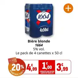 Coccinelle Supermarché Bière blonde 1664 offre