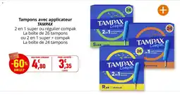 Coccinelle Supermarché Tampons avec applicateur tampax offre