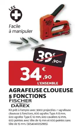 Bricomarché FISCHER DAREX Agrafeuse cloueuse 5 fonctions offre