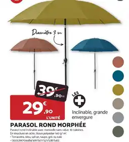 Bricomarché Parasol rond morphée offre