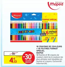 Intermarché Hyper MAPED 18 crayons de couleurs +18 feutres format special offre