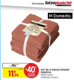 Intermarché Hyper DOMEDIA Set de 4 pieces eponge offre