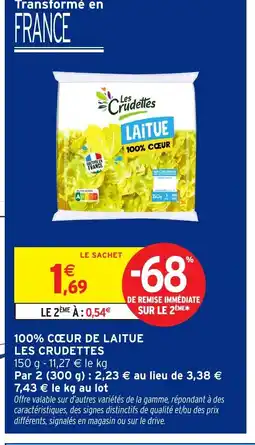 Intermarché Hyper LES CRUDETTES 100% cœur de laitue offre