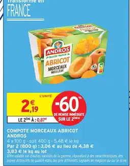 Intermarché Hyper ANDROS Compote morceaux abricot offre