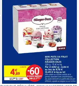 Intermarché Hyper HÄAGEN DAZS Mini pots x4 fruit collection offre