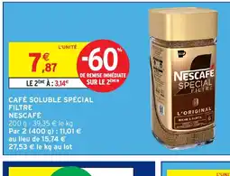 Intermarché Hyper NESCAFÉ Café soluble spécial filtre offre