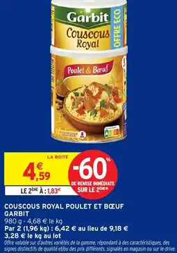 Intermarché Hyper GARBIT Couscous royal poulet et boeuf offre