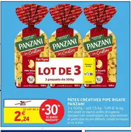 Intermarché Hyper PANZANI Pâtes créatives pipe rigate offre