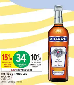 Intermarché Hyper RICARD Pastis de marseille offre