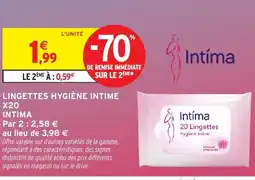 Intermarché Hyper INTIMA Lingettes hygiène intime x20 offre