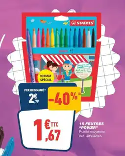 Bureau Vallée 15 feutres power offre