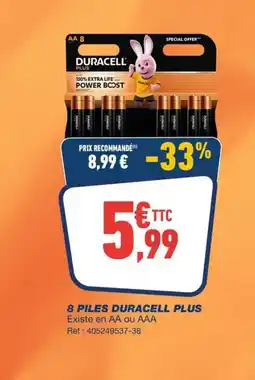 Bureau Vallée DURACELL PLUS 8 piles offre