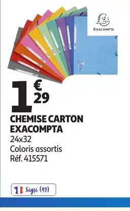 Auchan EXACOMPTA Chemise carton offre