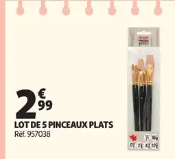 Auchan Lot de 5 pinceaux plats offre