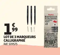 Auchan Lot de 3 marqueurs calligraphie offre