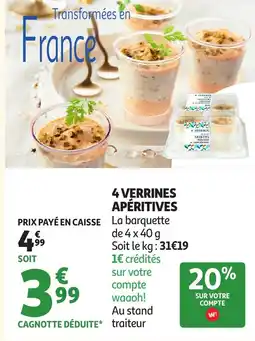 Auchan 4 verrines apéritives offre