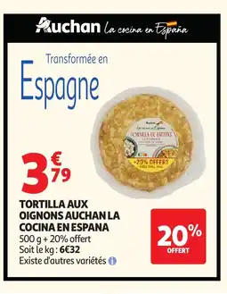 Auchan Tortilla aux oignons auchan la cocina en espana offre