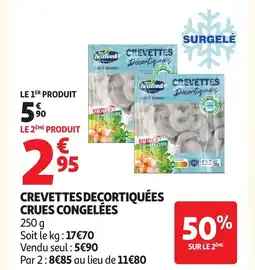 Auchan Crevettes decortiquées crues congelées offre
