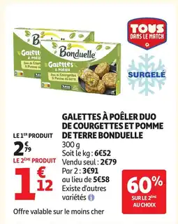 Auchan BONDUELLE Galettes à poêler duo de courgettes et pomme de terre offre