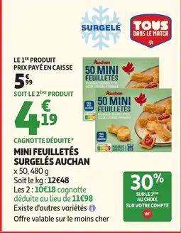 Auchan AUCHAN Mini feuilletés surgelés offre