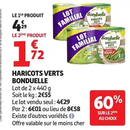 Auchan BONDUELLE Haricots verts offre