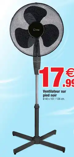Bazarland Urban living ventilateur sur pied noir offre