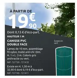 Mr Bricolage Canisse pvc double face offre
