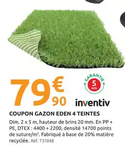 Mr Bricolage Inventiv coupon gazon eden 4 teintes offre