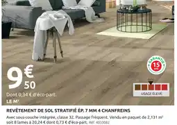 Mr Bricolage Revêtement de sol stratifié ép. 7 mm 4 chanfreins offre
