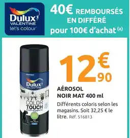 Mr Bricolage Dulux valentine aérosol noir mat offre
