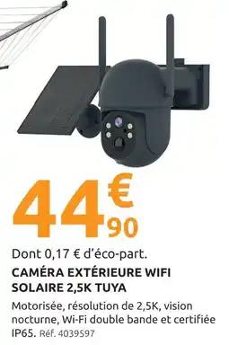 Mr Bricolage Tuya caméra extérieure wifi solaire 2,5k offre