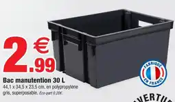 Bazarland Bac manutention 30 l offre