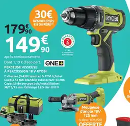 Mr Bricolage Ryobi perceuse visseuse à percussion 18v offre