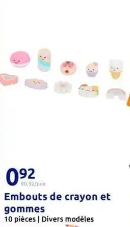 Action Embouts de crayon et gommes offre