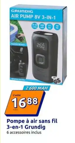 Action Grundig - pompe à air sans fil 3-en-1 offre