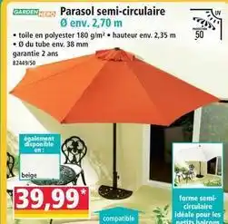 Norma Parasol semi-circulaire offre