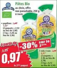 Norma Pâtes bio offre