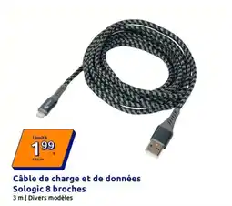Action Câble de charge et de données sologic 8 broches offre