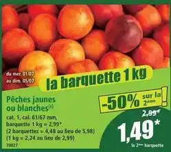 Norma Dim - pêches jaunes ou blanches offre