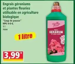 Norma Géraniums et plantes fleuries utilisable en agriculture biologique offre