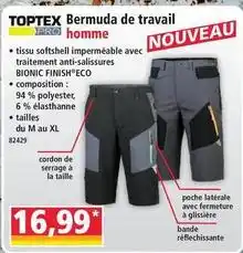 Norma Toptex - bermuda de travail homme offre