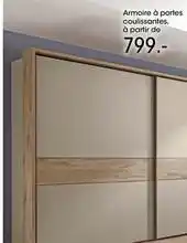 Möbel Martin Armoire à portes coulissantes à patifrie offre