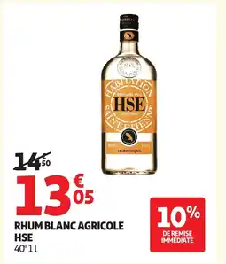 Auchan HSE 40° Rhum blanc agricole offre