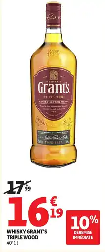 Auchan Whisky grant's triple wood 40° offre