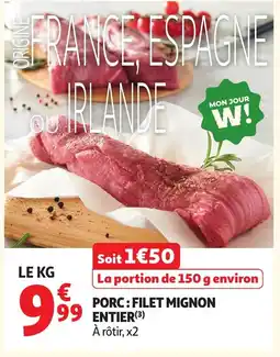 Auchan Porc: filet mignon entier offre