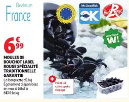 Auchan Moules de bouchot label rouge spécialité traditionnelle garantie offre