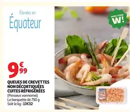 Auchan Queues de crevettes non décortiquées cuites réfrigérées offre