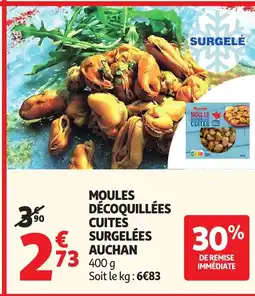 Auchan AUCHAN Moules decoquillees cuites surgelées offre